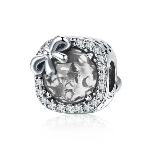 Talisman Tip Pandora Pavé Bow din argint - SCC1058-WH (imagine pentru) Talisman Tip Pandora Pavé Bow din argint - SCC1058-WH