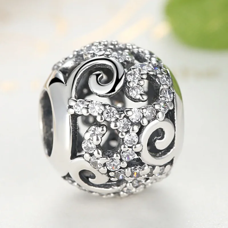 (imagine pentru) Talisman Tip Pandora Pavé din argint - SCC021 - Vizualizare 3