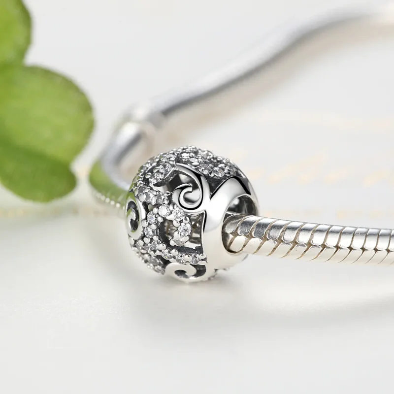 (imagine pentru) Talisman Tip Pandora Pavé din argint - SCC021 - Vizualizare 4