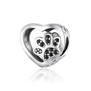 (imagine pentru) Talisman Tip Pandora Paw Mark de animale de companie din argint - SCC1191-BK