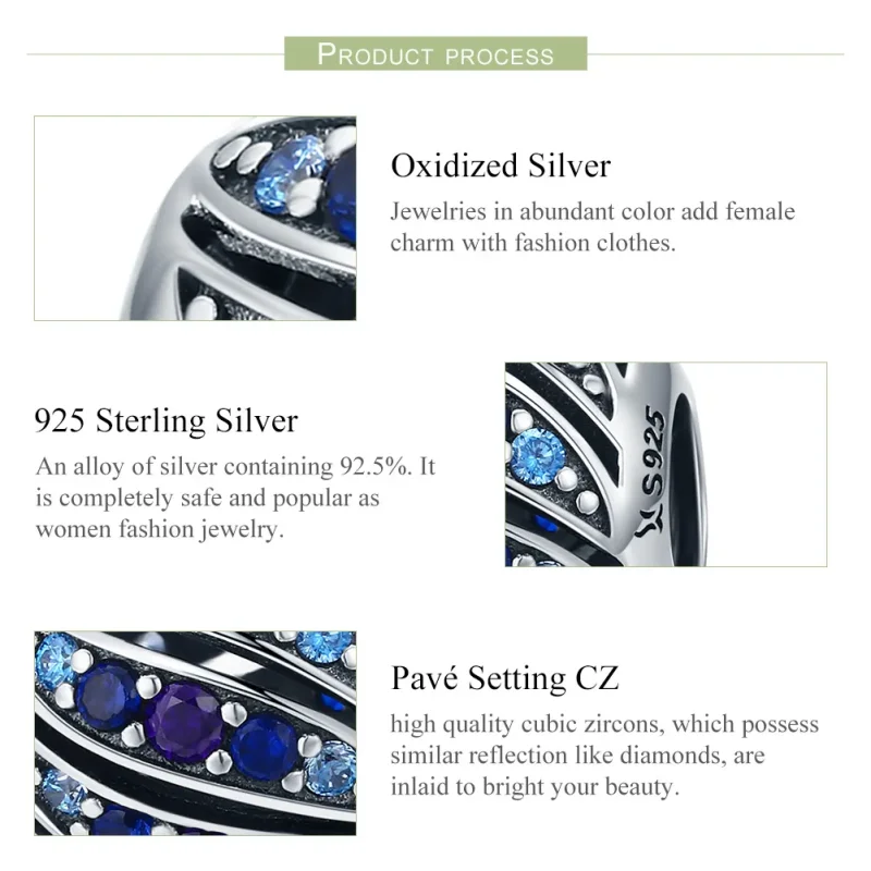 (imagine pentru) Talisman Tip Pandora Pene Finch din argint - SCC472 - Vizualizare 5