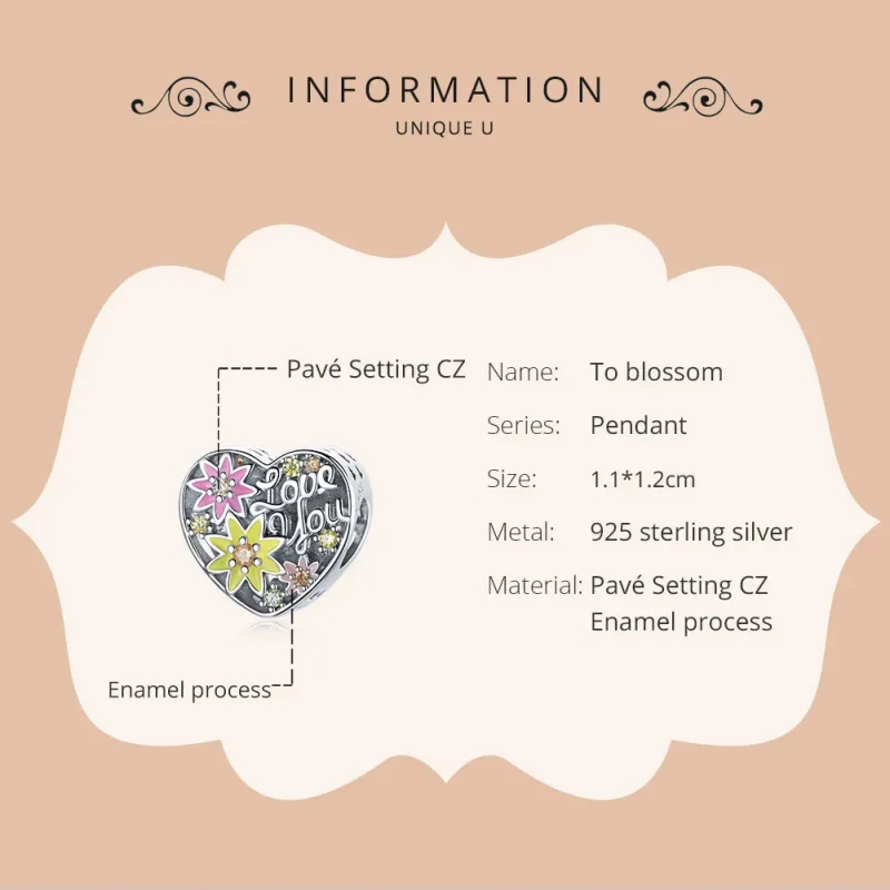 (imagine pentru) Talisman Tip Pandora Pentru a înflori din argint - SCC1794 - Vizualizare 6