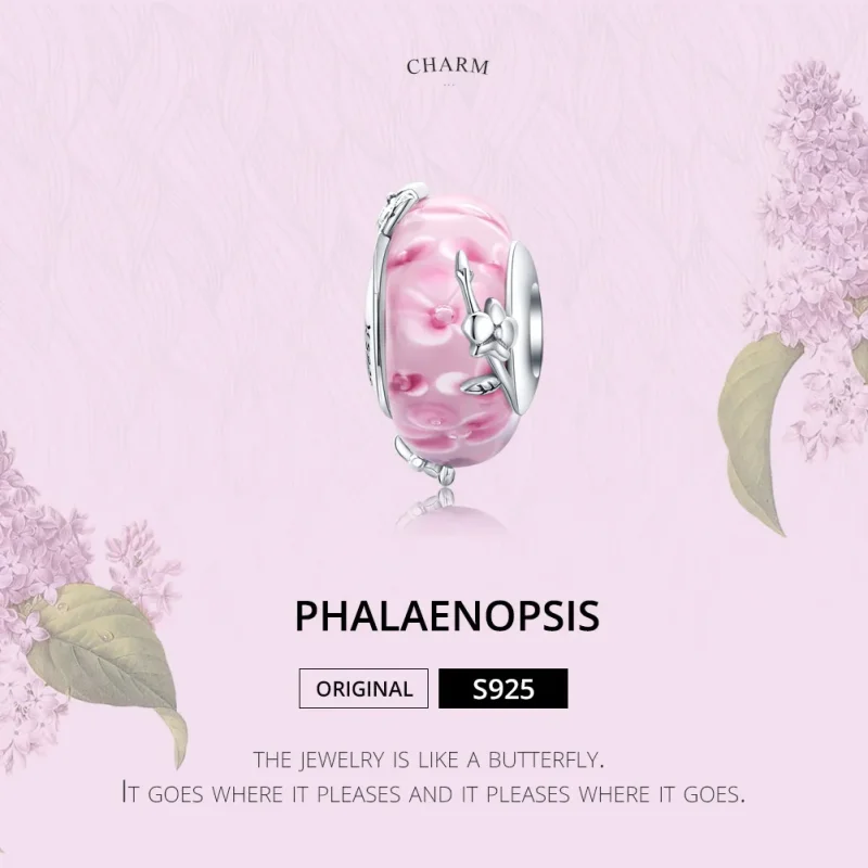 (imagine pentru) Talisman Tip Pandora Phalaenopsis din argint - SCC1281 - Vizualizare 2