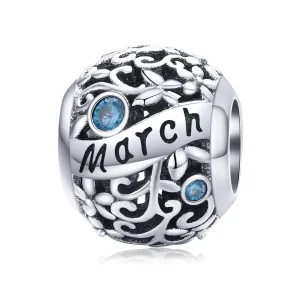 (imagine pentru) Talisman Tip Pandora Piatră de naștere martie din argint - SCC1385-3