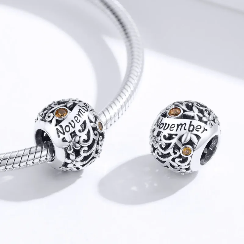 (imagine pentru) Talisman Tip Pandora Piatră de naștere noiembrie din argint - SCC1385-11 - Vizualizare 2
