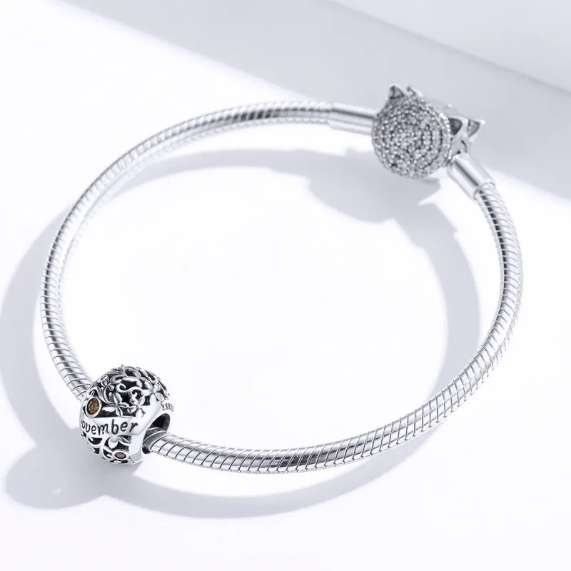 (imagine pentru) Talisman Tip Pandora Piatră de naștere noiembrie din argint - SCC1385-11 - Vizualizare 3