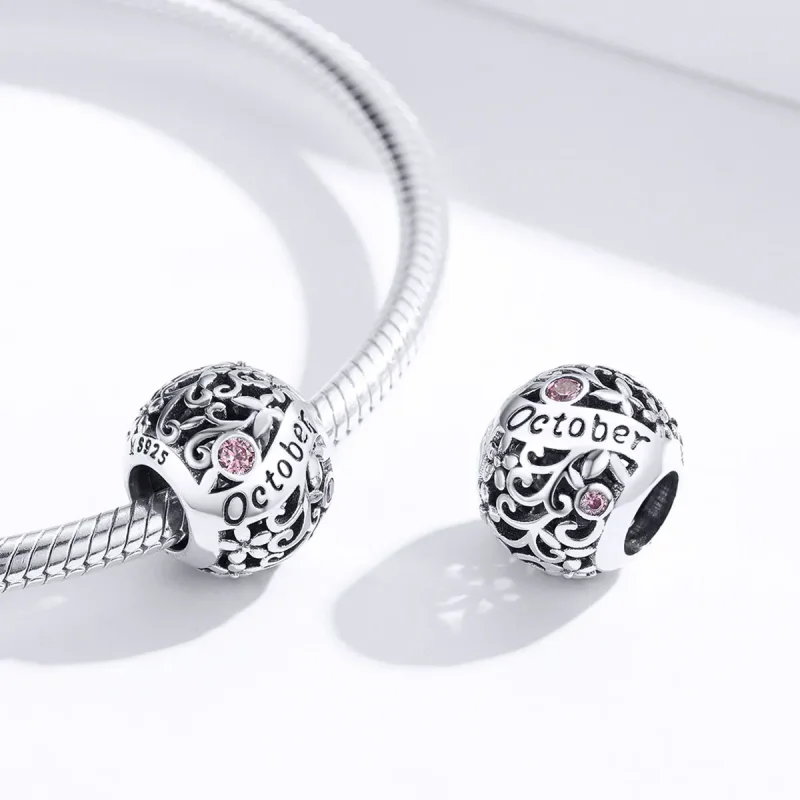 (imagine pentru) Talisman Tip Pandora Piatra de naștere octombrie din argint - SCC1385-10 - Vizualizare 3