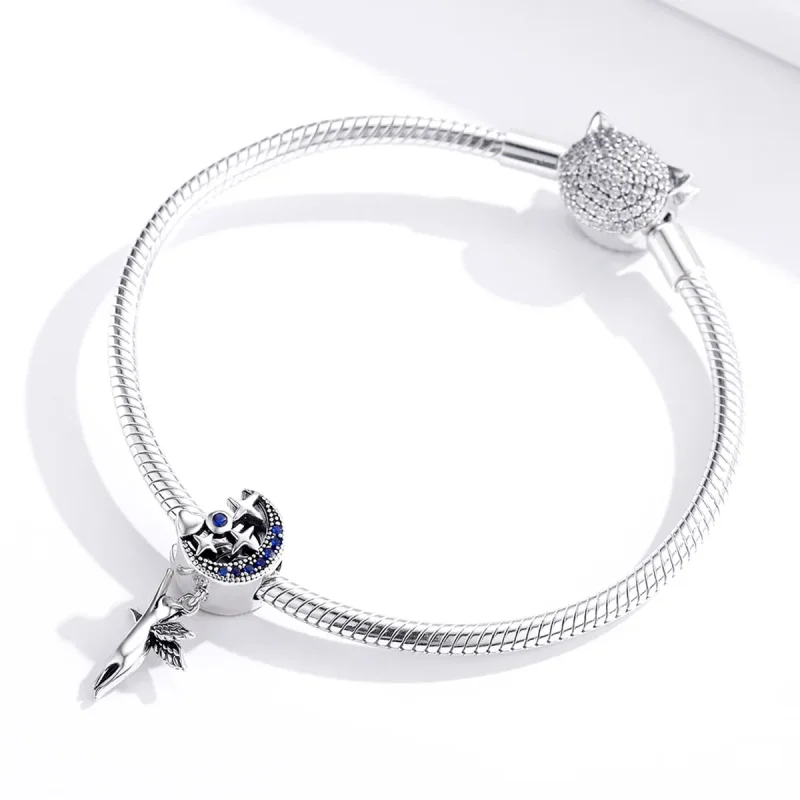 (imagine pentru) Talisman Tip Pandora Pisică zburătoare din argint - SCC1551 - Vizualizare 4