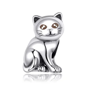 (imagine pentru) Talisman Tip Pandora Pisica draguta din argint - SCC1305