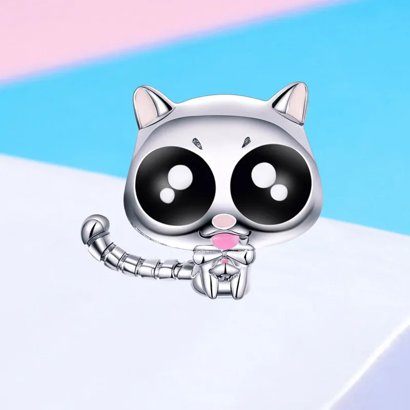 (imagine pentru) Talisman Tip Pandora Pisica Lucky Kitty din argint - BSC055 - Vizualizare 2