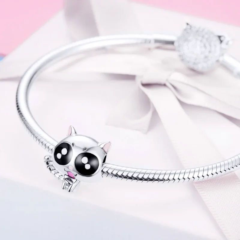 (imagine pentru) Talisman Tip Pandora Pisica Lucky Kitty din argint - BSC055 - Vizualizare 4