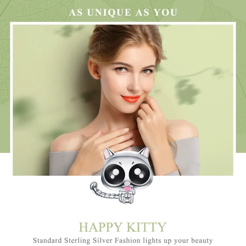 (imagine pentru) Talisman Tip Pandora Pisica Lucky Kitty din argint - BSC055 - Vizualizare 6