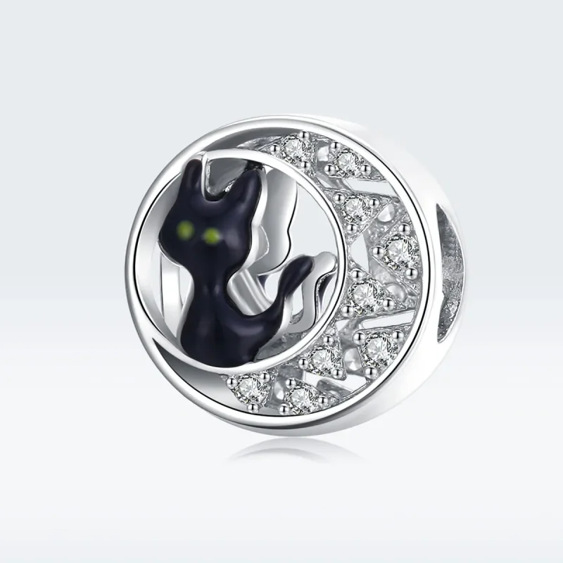 (imagine pentru) Talisman Tip Pandora Pisica neagră de Halloween din argint - BSC325 - Vizualizare 5