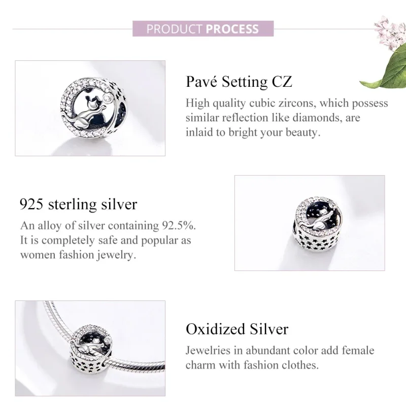 (imagine pentru) Talisman Tip Pandora Pisoi fericit din argint - SCC1203 - Vizualizare 4