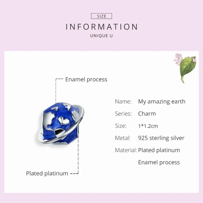 (imagine pentru) Talisman Tip Pandora Pământul meu uimitor din argint - BSC162 - Vizualizare 7