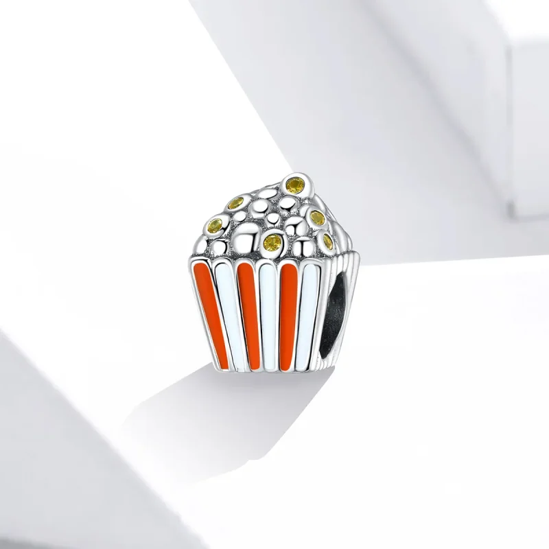 (imagine pentru) Talisman Tip Pandora Popcorn colorat din argint - SCC1596 - Vizualizare 2