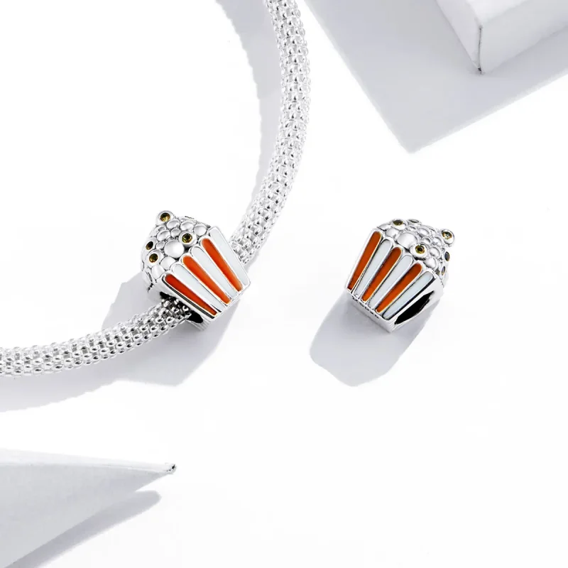 (imagine pentru) Talisman Tip Pandora Popcorn colorat din argint - SCC1596 - Vizualizare 3