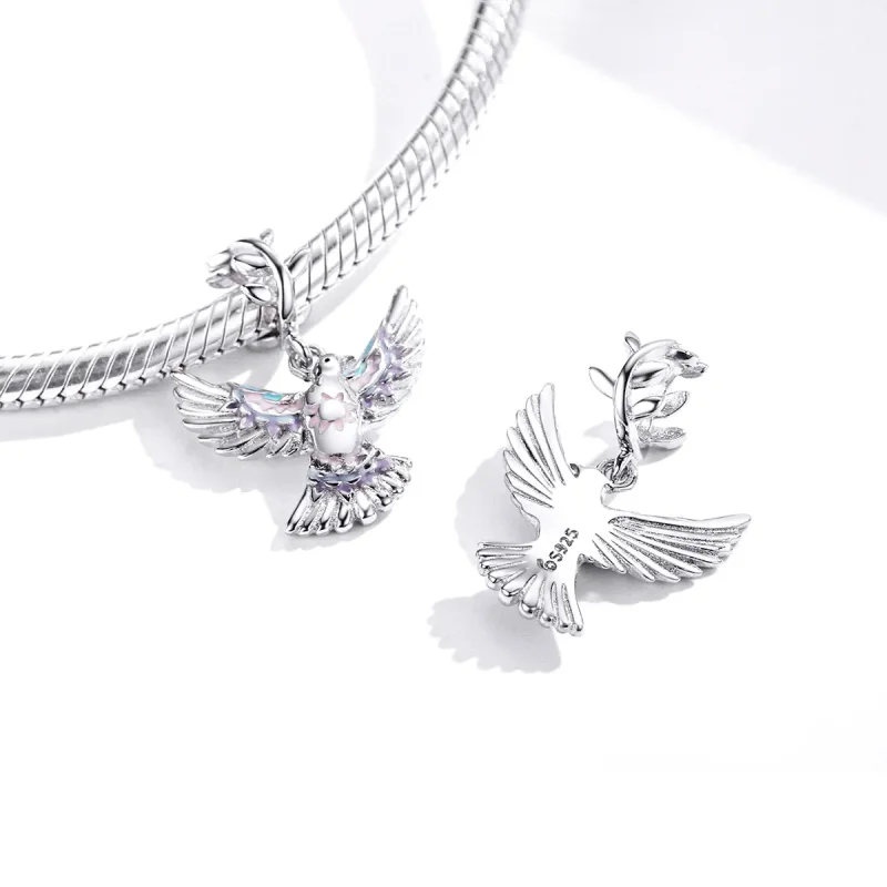 (imagine pentru) Talisman Tip Pandora Porumbelul Păcii din argint - BSC295 - Vizualizare 4