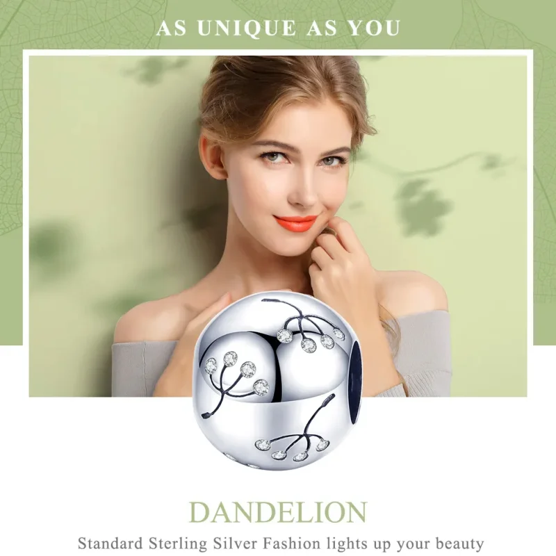 (imagine pentru) Talisman Tip Pandora Păpădie din argint - BSC053 - Vizualizare 6