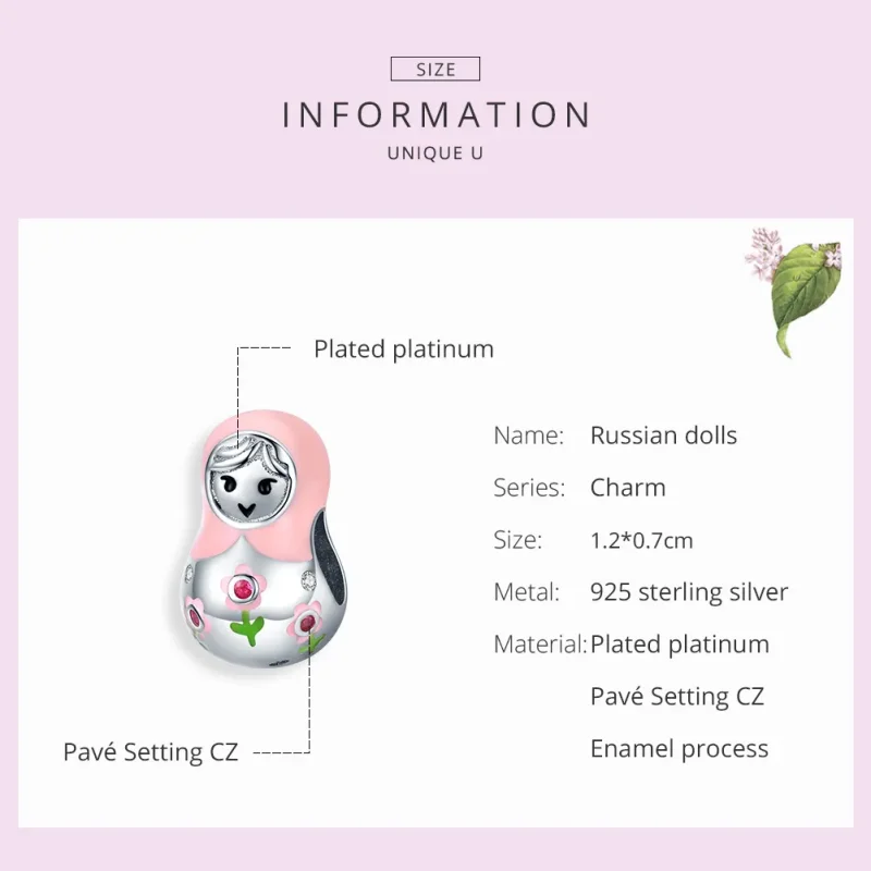 (imagine pentru) Talisman Tip Pandora Păpuși rusești din argint - SCC1435 - Vizualizare 7