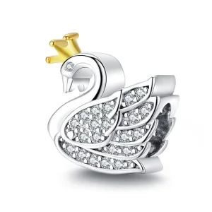 (imagine pentru) Talisman Tip Pandora Prințesa Lebădă în două tonuri în două nuanțe - SCC1343