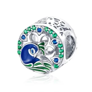 (imagine pentru) Talisman Tip Pandora Păun din argint - BSC037