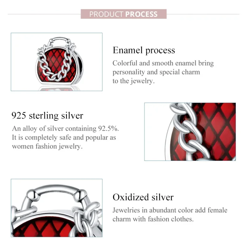(imagine pentru) Talisman Tip Pandora Pungă din argint - BSC345 - Vizualizare 7
