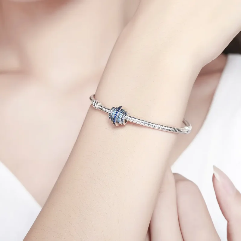(imagine pentru) Talisman Tip Pandora Ritm albastru din argint - SCC129 - Vizualizare 2
