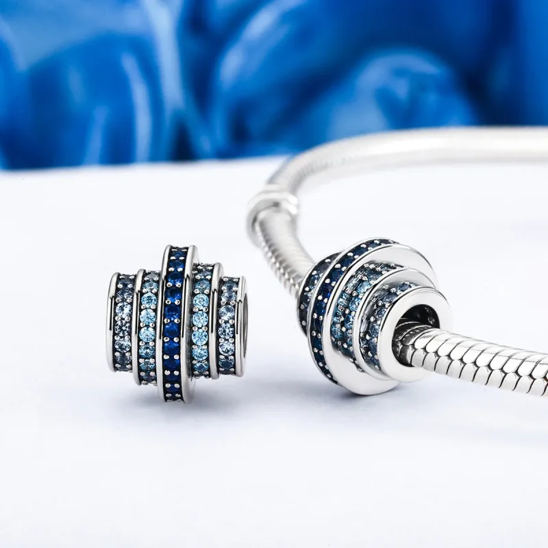 (imagine pentru) Talisman Tip Pandora Ritm albastru din argint - SCC129 - Vizualizare 3