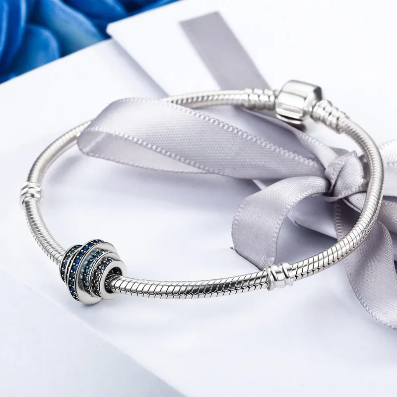 (imagine pentru) Talisman Tip Pandora Ritm albastru din argint - SCC129 - Vizualizare 4