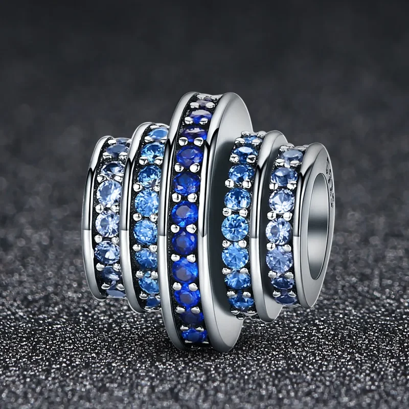 (imagine pentru) Talisman Tip Pandora Ritm albastru din argint - SCC129 - Vizualizare 6