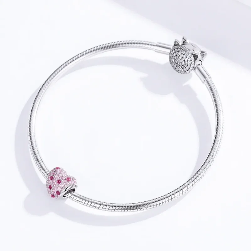 (imagine pentru) Talisman Tip Pandora Romantismul tinerei fete din argint - BSC118 - Vizualizare 3