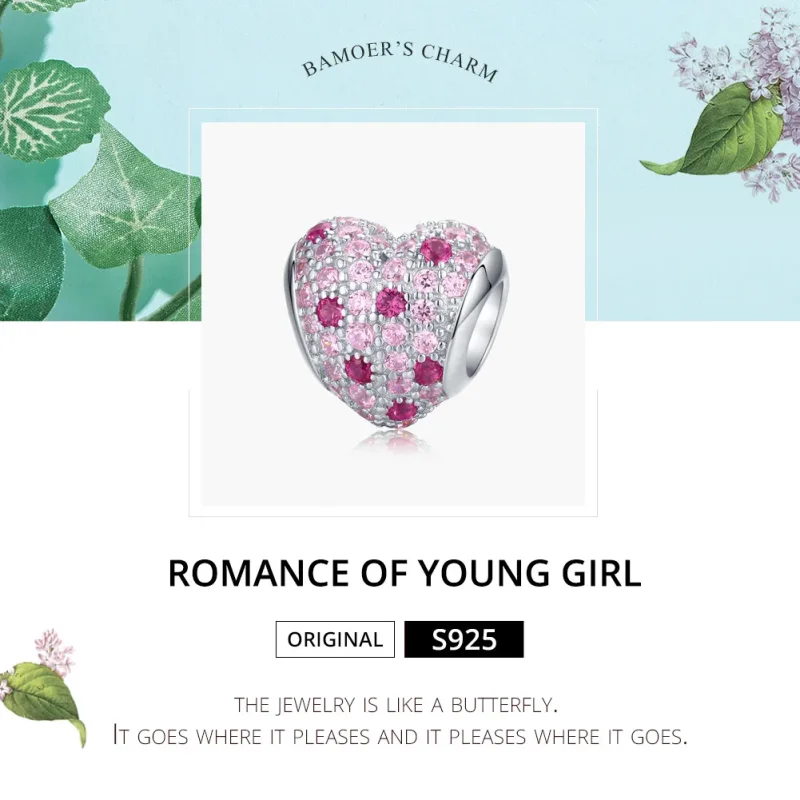(imagine pentru) Talisman Tip Pandora Romantismul tinerei fete din argint - BSC118 - Vizualizare 6