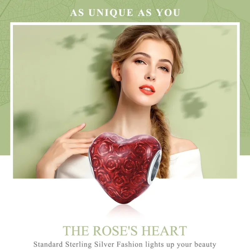(imagine pentru) Talisman Tip Pandora Rose Heart din argint - SCC1064 - Vizualizare 2
