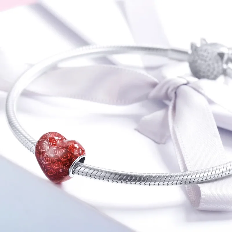(imagine pentru) Talisman Tip Pandora Rose Heart din argint - SCC1064 - Vizualizare 3