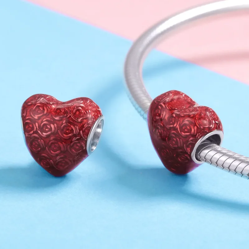 (imagine pentru) Talisman Tip Pandora Rose Heart din argint - SCC1064 - Vizualizare 4