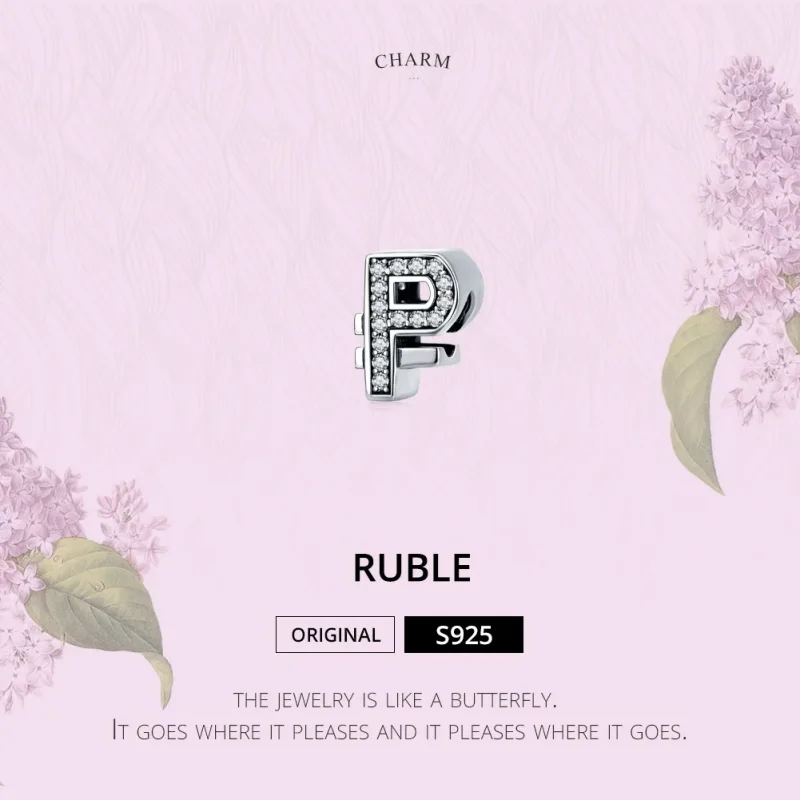 (imagine pentru) Talisman Tip Pandora Rubla valutară din argint - SCC1271 - Vizualizare 2