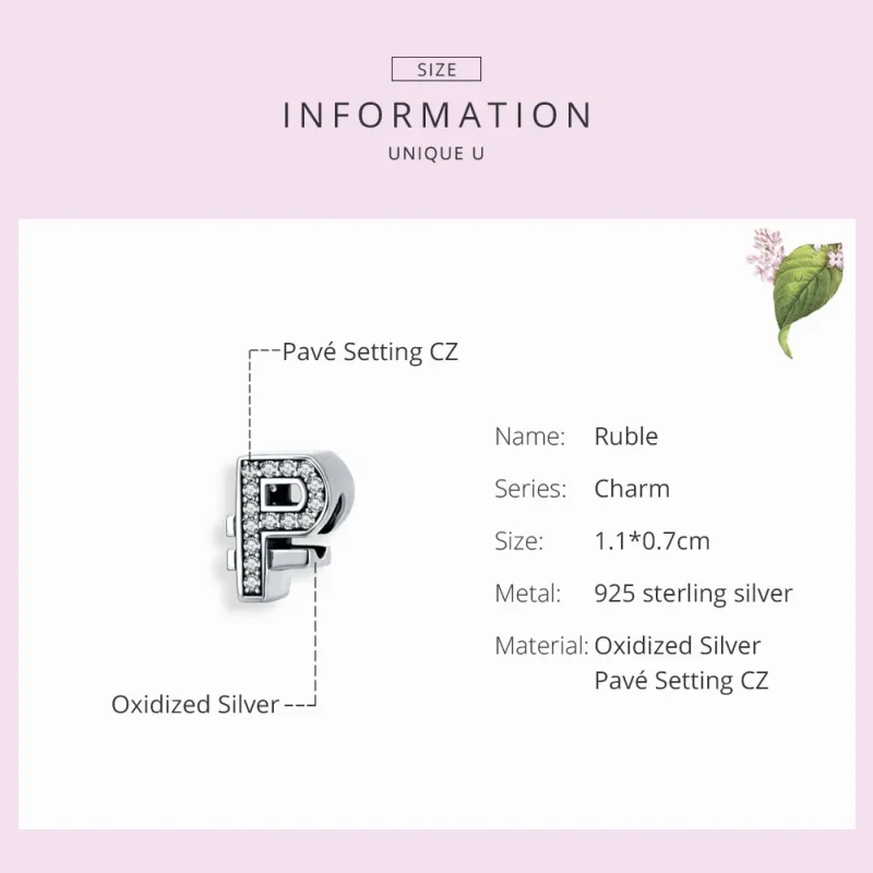 (imagine pentru) Talisman Tip Pandora Rubla valutară din argint - SCC1271 - Vizualizare 3