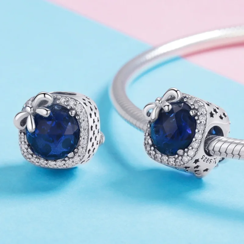 (imagine pentru) Talisman Tip Pandora Safir din argint - SCC1058 - Vizualizare 4