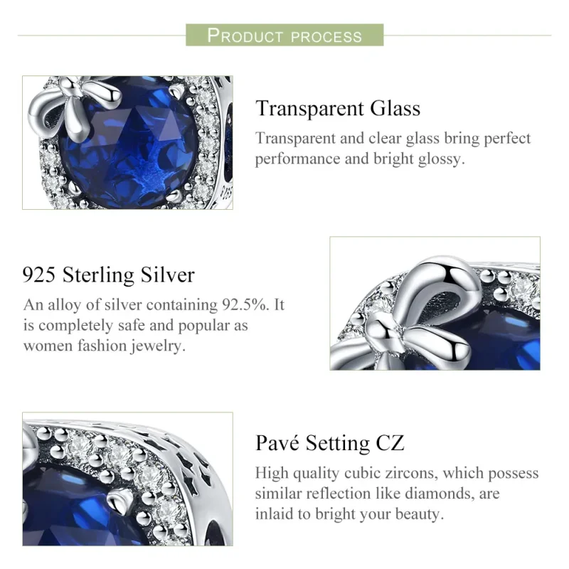 (imagine pentru) Talisman Tip Pandora Safir din argint - SCC1058 - Vizualizare 6