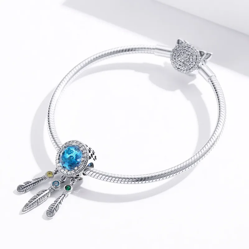 (imagine pentru) Talisman Tip Pandora Safir Dream Catcher din argint - SCC1384 - Vizualizare 4