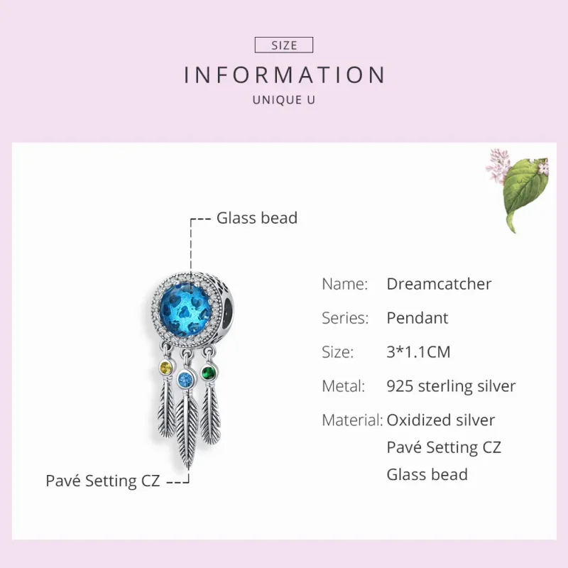 (imagine pentru) Talisman Tip Pandora Safir Dream Catcher din argint - SCC1384 - Vizualizare 7