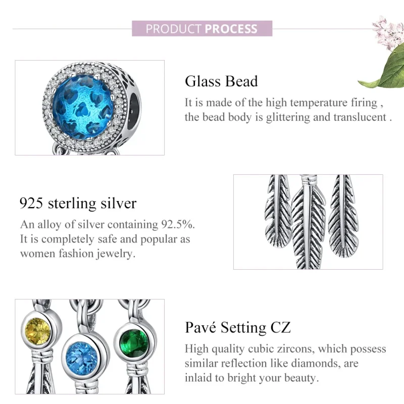 (imagine pentru) Talisman Tip Pandora Safir Dream Catcher din argint - SCC1384 - Vizualizare 8