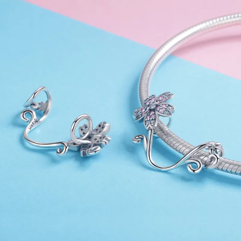 (imagine pentru) Talisman Tip Pandora Sakura din argint - SCC1033 - Vizualizare 4