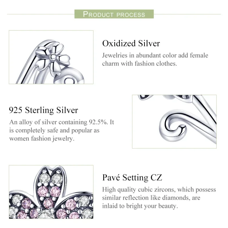 (imagine pentru) Talisman Tip Pandora Sakura din argint - SCC1033 - Vizualizare 6