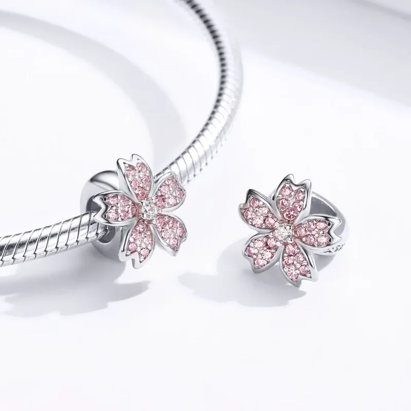 (imagine pentru) Talisman Tip Pandora Sakura din argint - SCC1291 - Vizualizare 3