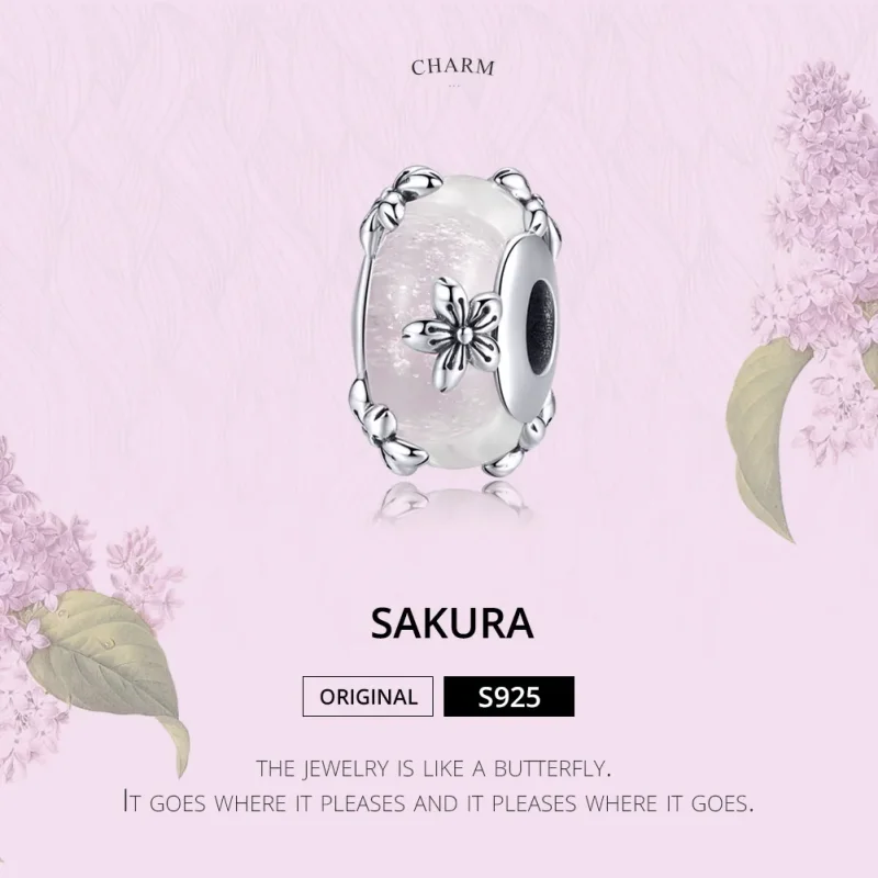 (imagine pentru) Talisman Tip Pandora Sakura din argint - SCC1302 - Vizualizare 2
