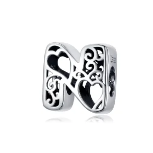 (imagine pentru) Talisman Tip Pandora Scrisoarea magică N din argint - SCC1229-N