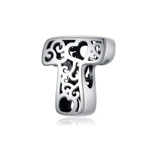 (imagine pentru) Talisman Tip Pandora Scrisoarea magică T din argint - SCC1229-T