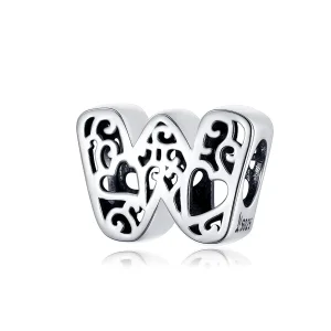 (imagine pentru) Talisman Tip Pandora Scrisoarea magică W din argint - SCC1229-W